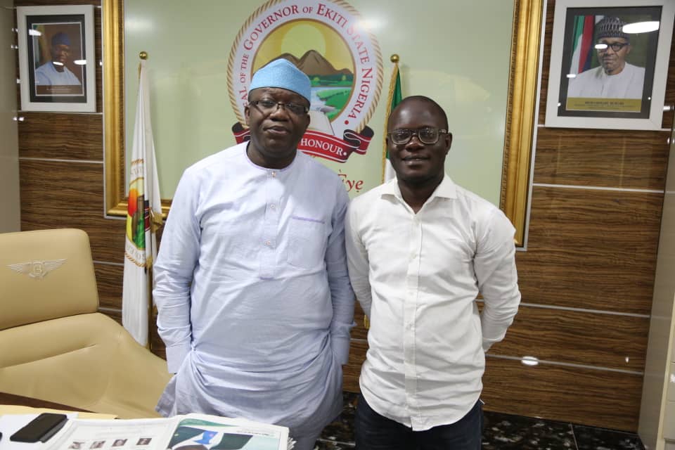 John Oluwadero with Governor Fayemi 