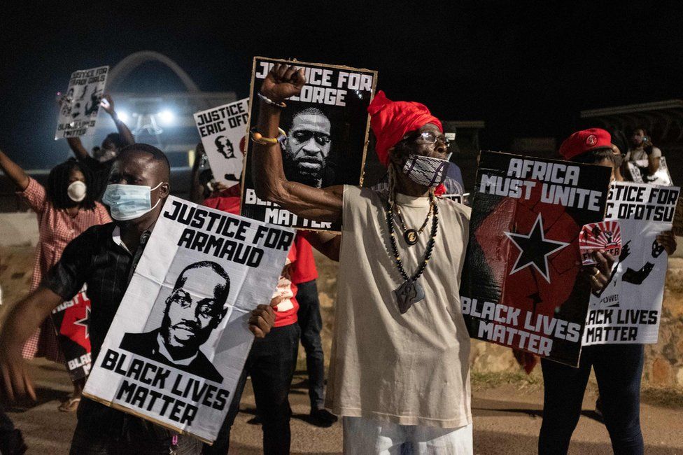 More than 60 people gathered for the vigil in Ghana&#039;s capital, Accra