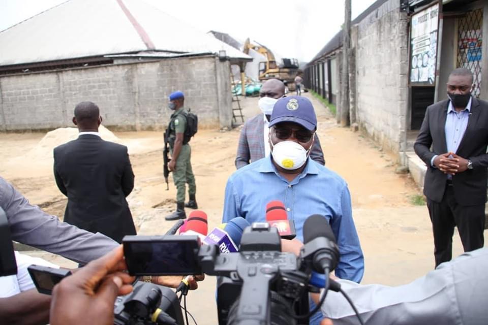 Rivers State governor, Nyesom Wike, on Sunday supervised the demolition of a hotel and other business facilities in Eleme Local Government Area of the state after they violated the lockdown order put in place to curb the spread of the Coronavirus.