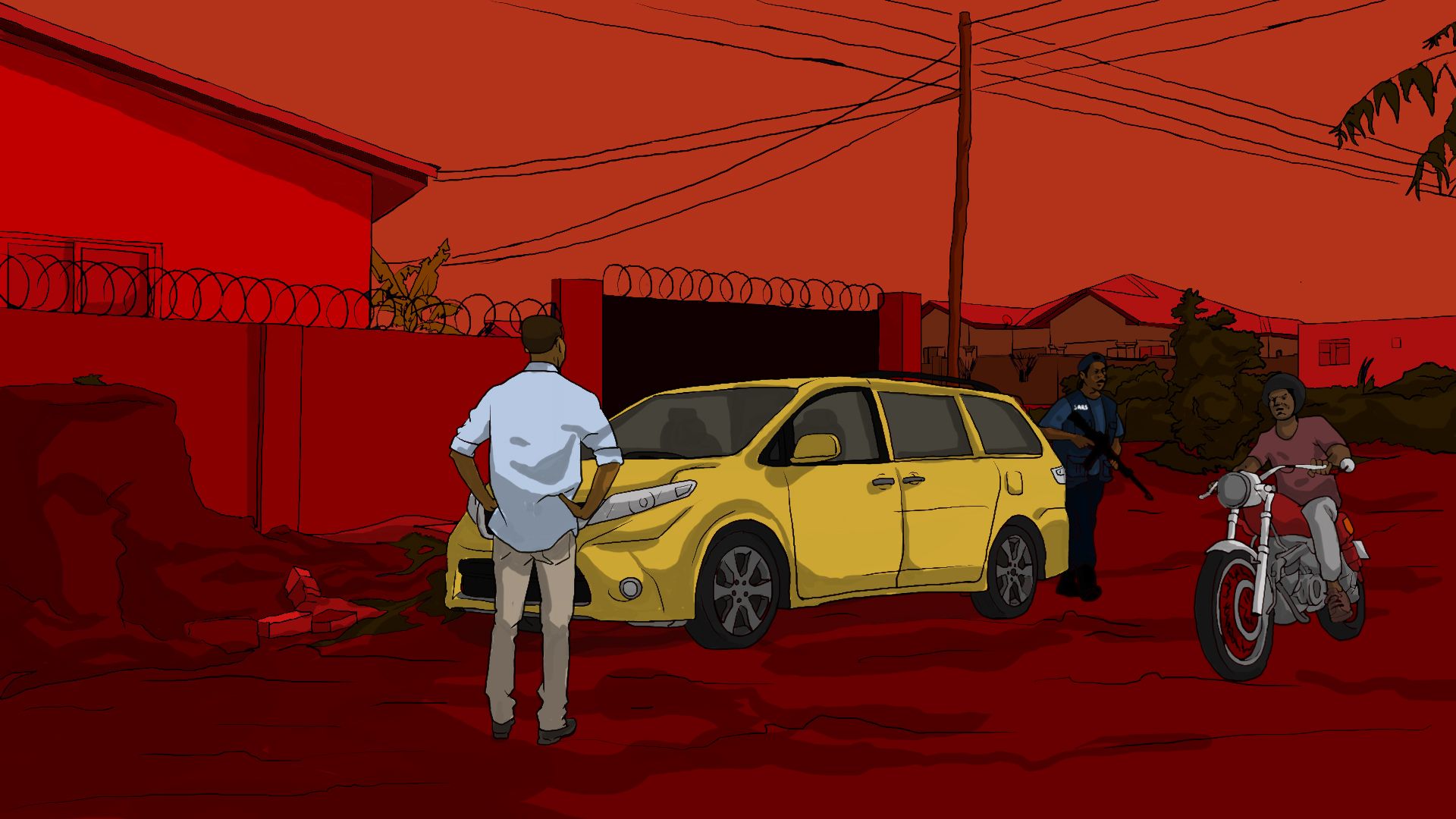 Eric Okwaji spotted a gold-painted car parked in front of his residence in Lagos