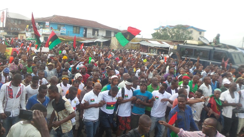 IPOB members at a pro-Biafra rally