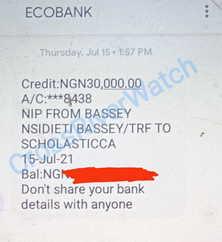  N30,000 alert refunded by the Registrar to Mrs. Scholastica after he opened up to be pally with the judgment debtor, Mr. Isiaka.