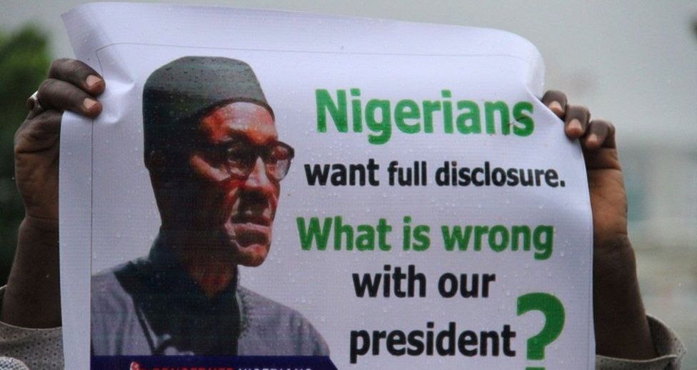 FILE PHOTO: In August 2017, some protesters in Nigeria's capital, Abuja, demanded the president's resignation this week. Others called for more transparency about his condition.