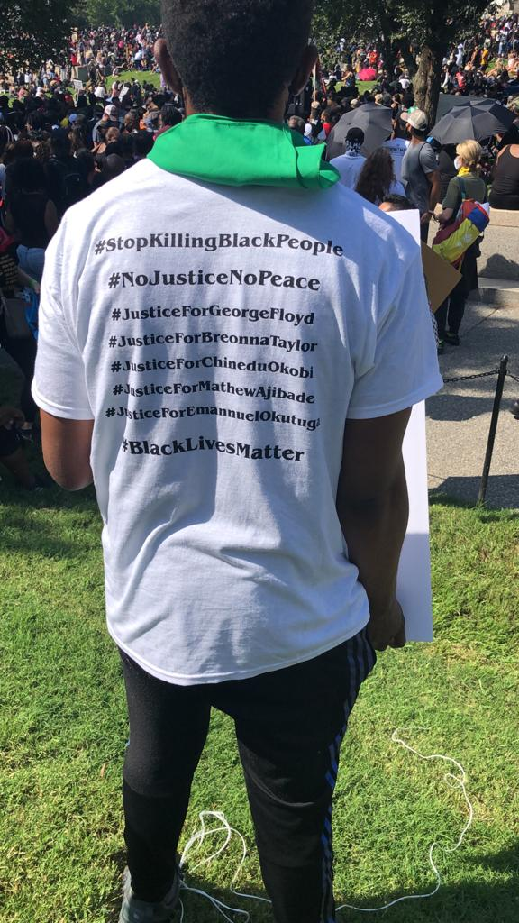 A Nigerian American protester at the March on Washington on August 28th 