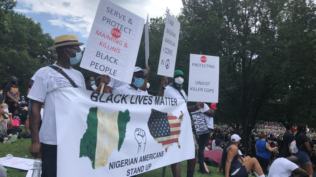 Members of the Nigerian American community at the March on Washington on August 28th 2020.