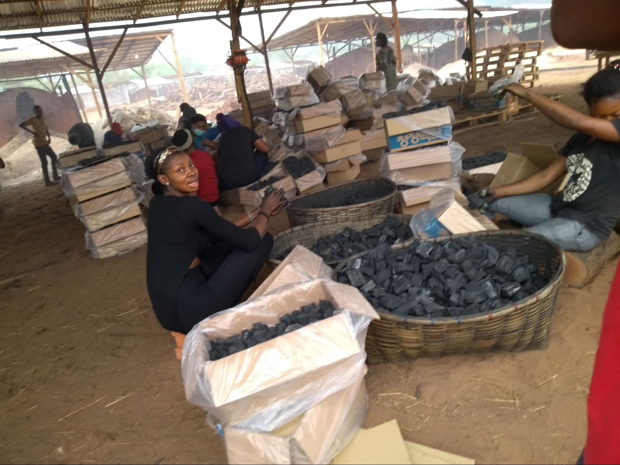  Charcoal produced by Kwo-Chief Investment in Obimo is packaged and exported to South Korea.