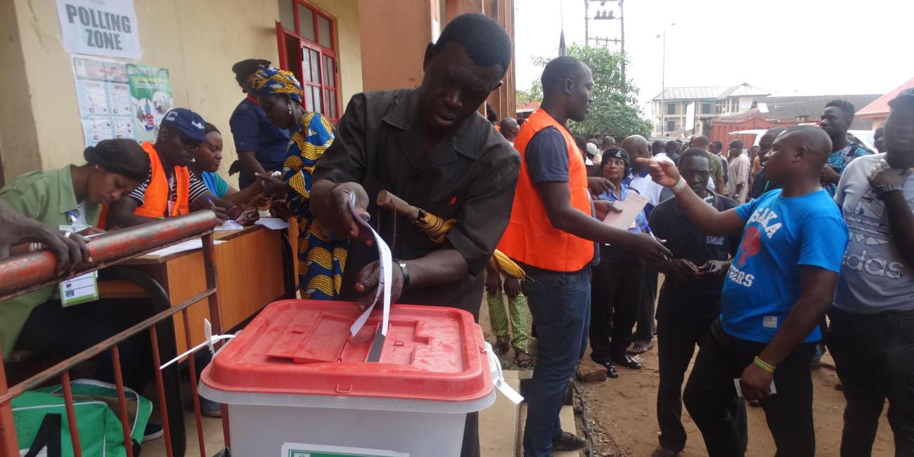 Edo State local casts his vote