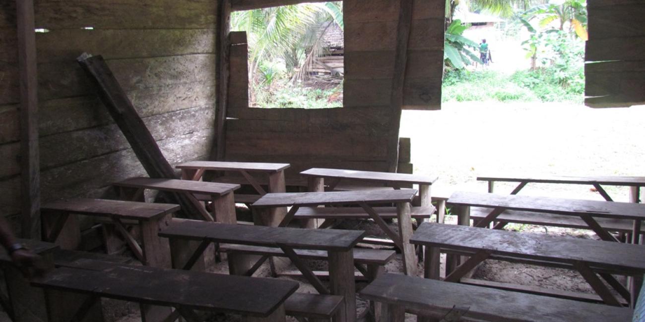 Impoverished primary school classroom