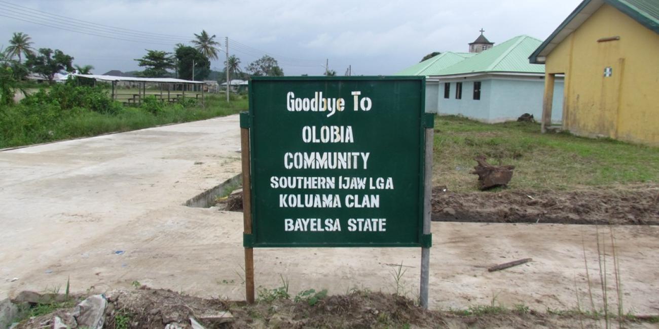Olobia Community Souther Ijaw LGA sign, Bayelsa