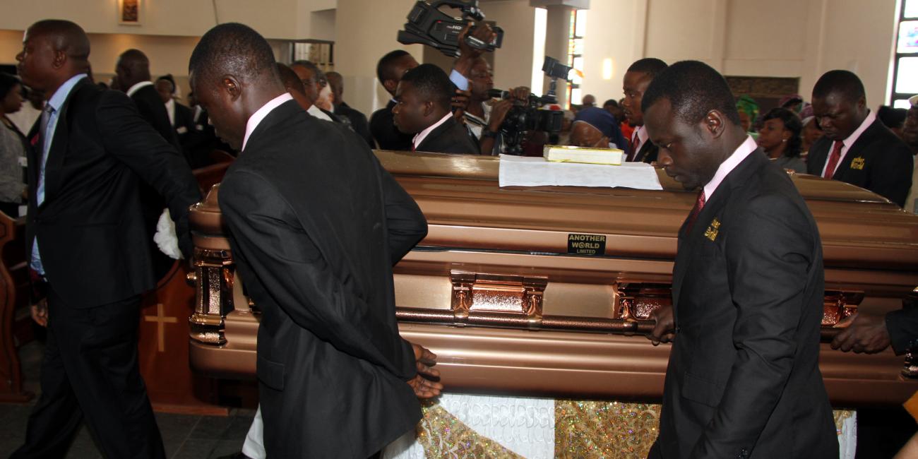 Body of late Dora Akunyili arriving at the church