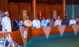 Obasanjo, Jonathan, Central Bank Gov, Emefiele, Others Present As Buhari Leads Council of State Meeting To Discuss National Crises