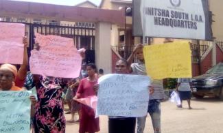Hundreds Of Anambra State Traders Protest Against Planned Demolition Of Shops At Onitsha Ochanja Central Market