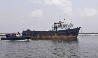 Vessel Carrying Suspected Stolen Crude Oil And Escorted By Nigerian Navy Officers Led By Senior Commander Intercepted By Security Operatives 