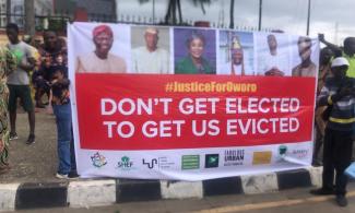 Oworonshoki Residents Protest At Lagos State House Of Assembly Over Illegal Demolition Exercise By Governor Sanwo-Olu