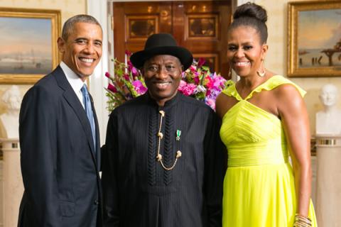 Pres. Jonathan and the Obamas