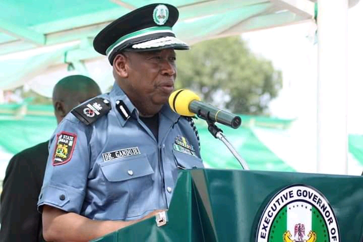 Kano State Governor Abdullahi Umar Ganduje in Hisbah uniform.