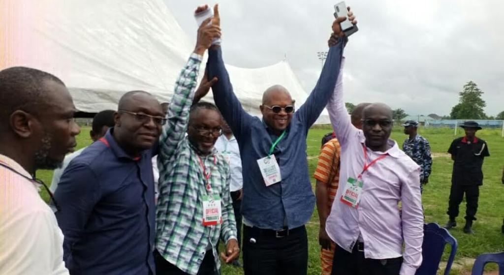 Picture showing the immediate past commissioner for energy, Jonathan Ukodhiko, shortly after his declaration.