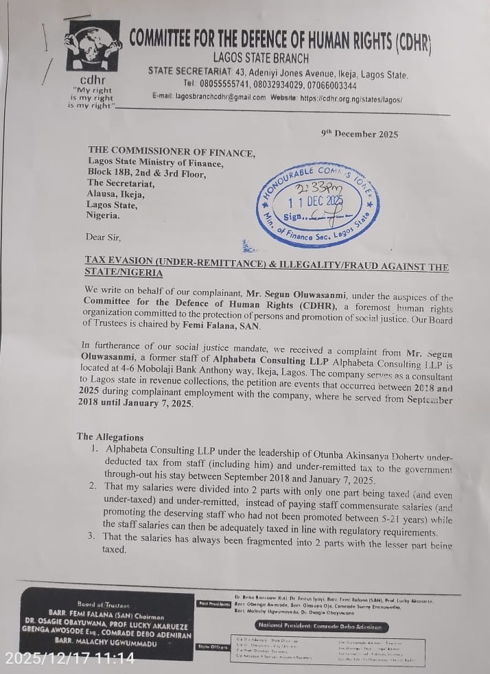 Whistleblower Alleges Tax Evasion At Tinubu-Linked Alpha-Beta Consulting Firm, Petitions Police, EFCC, ICPC, Others