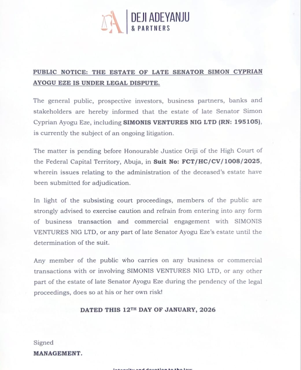 DEJINADEYANJU LAW FIRM