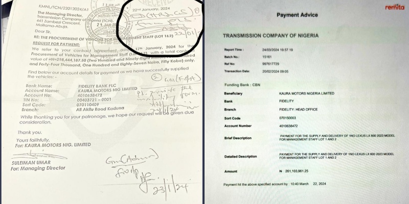 EXCLUSIVE: Transmission Company of Nigeria CEO, Abdulaziz Sule Bribes Power Minister With 2023 Lexus SUV Worth Over N290Million To Retain Office