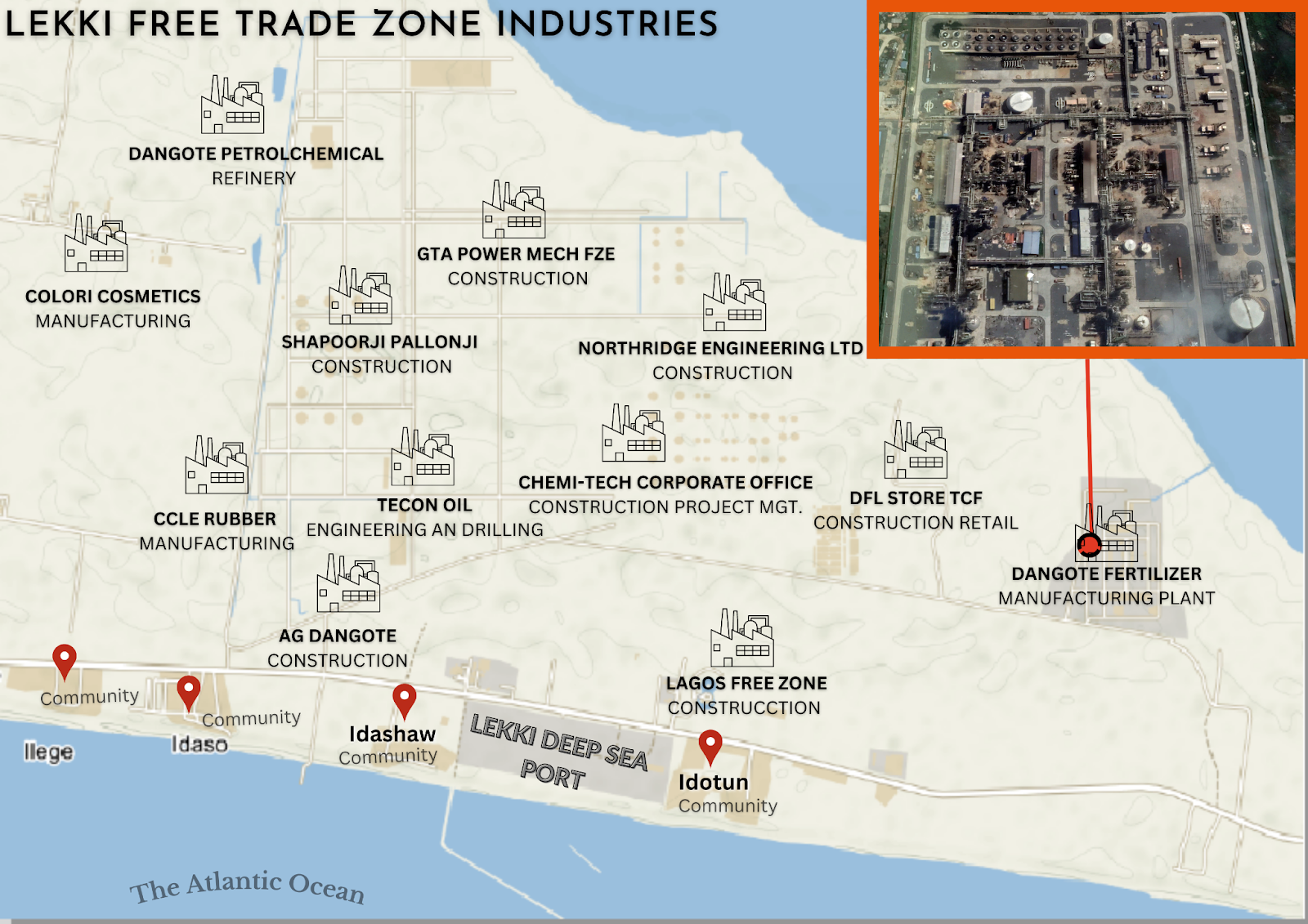 Satellite images of industrial wastewater draining into the coastal basin/Images: Google Earth 