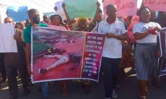 Protest Hits Abia As Residents Demand South-East Nigeria Security Outfit, Ebubeagu Must Go 