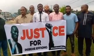 BREAKING: Protest Begins In Akwa Ibom To Demand Release Of Lawyer, Inibehe Jailed By Power-drunk Chief Judge, Ekaette Obot