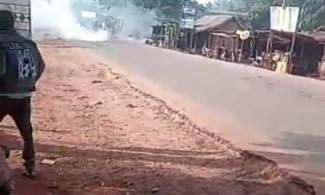 BREAKING: Police Tear-gas, Arrest Enugu Women Protesting Against Alleged Killing Of Their Children By Soldiers, Labelling Of Youths As IPOB Members
