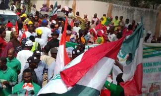 PDP Supporters March To Call For Removal Of Adamawa Resident Electoral Commissioner Ahead Of Governorship Rerun