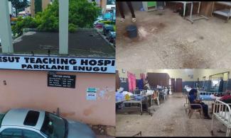 Leaky Roof: Rain Leaves Children’s Ward Of Enugu University Teaching Hospital Flooded, Soaks Through Beds, Others