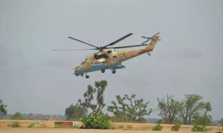 BREAKING: Nigerian Air Force Helicopter Crash-Lands, Explodes At Port Harcourt Base