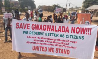 Abuja Protesters Threaten To Shut Nyesom Wike’s Office, Gwagwalada Council Secretariat Over Deplorable Roads