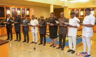 Rivers Governor Fubara Swears In Nine Re-Nominated Commissioners Who Earlier Resigned Over Wike Feud
