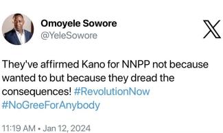 Supreme Court Affirmed Yusuf’s Election As Kano Governor Over Fear Of Consequences If Decided Otherwise –Sowore
