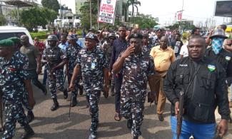 Lagos State Commissioner Of Police Joins NLC Nationwide Protests Over Hardship 