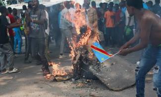 Angry Protesters In DR Congo Burn US, Belgian Flags Over Attacks In Eastern Town 
