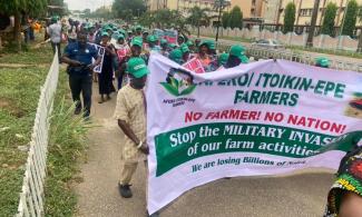Nigerian Farmers Wooed From Abroad Protest Against Destruction Of Equipment, Crops By Soldiers Claiming Ownership Of Farmland In Lagos, Express Regret