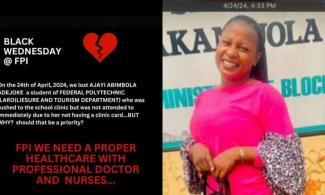Nigeria’s Federal Polytechnic In Ilaro Denies Negligence In Abimbola Ajayi's Death, Says Deceased Student Suffered Pregnancy-related Complications