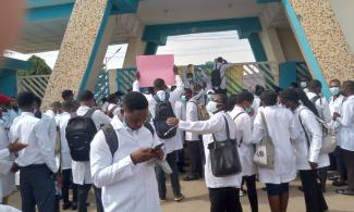 Nigerian University Of Jos Students Protest Against Poor Health Facilities On Campus Despite Tuition Fee Hike