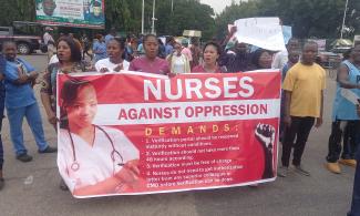 Nigerian Nurses Protest At National Assembly Over ‘Harsh Verification Guidelines, Demand Reopening Of Portal' 