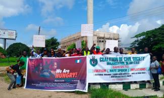 Edo State Residents Join #WeAreHungry Protest Over Hardship Created By Tinubu Government