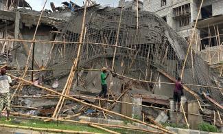 BREAKING: Workers Feared Dead As Building Collapses In Abuja Estate During Downpour