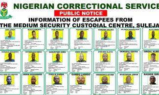 Nigerian Correctional Service Releases Additional 21 Names, Pictures Of Suleja Fleeing Inmates