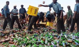 Islamic Police Hisbah Destroys N450,000 Worth Of Alcohol, Jails Vendor In Nigeria's Yobe State 