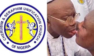 Nigerian Cherubim & Seraphim Church Disowns Bishop Caught Doing Tongue-To-Tongue Ordination, Condemns Idolatrous Practices