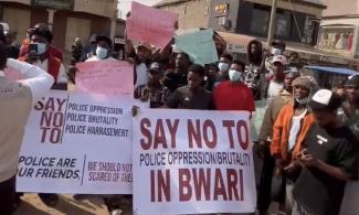 BREAKING: Youths Protest In FCT’s Bwari Over Alleged Police Shooting, Tear Gas Attack That Left Man Blind, Demand DPO’s Removal