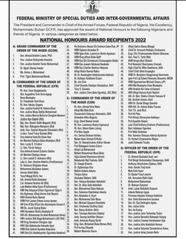 Nigerian Government Excludes Ex-Senate President, Saraki, Ekiti Governor, Fayemi From Final List Of National Honours Recipients