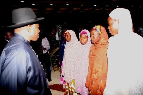 President Goodluck Meets Some of the Girls