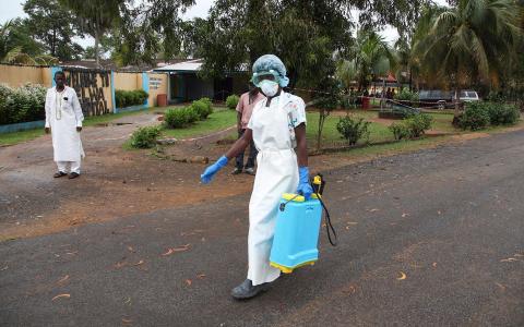 Nurse treating Ebola patients in Monrovia, Liberia